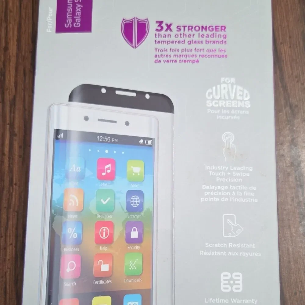 PureGear Curved Tempered Glass Screen Protector Clear Bubble-Free Easy Install